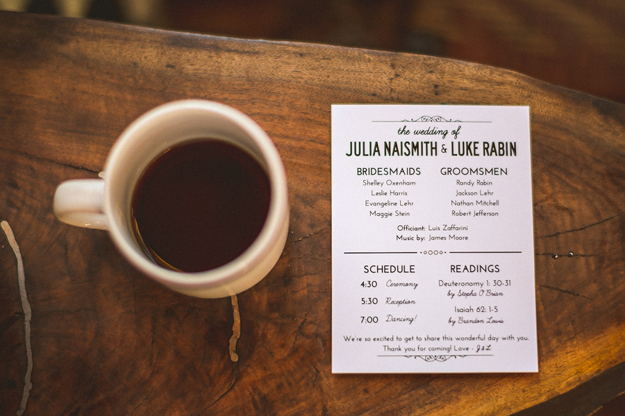 luke and julia swedding programs