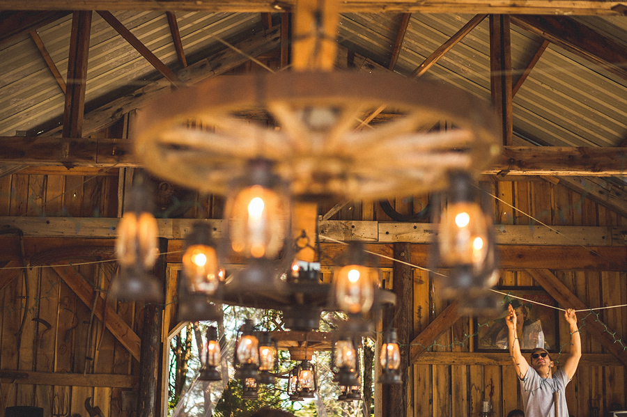 guy preparing wedding reception