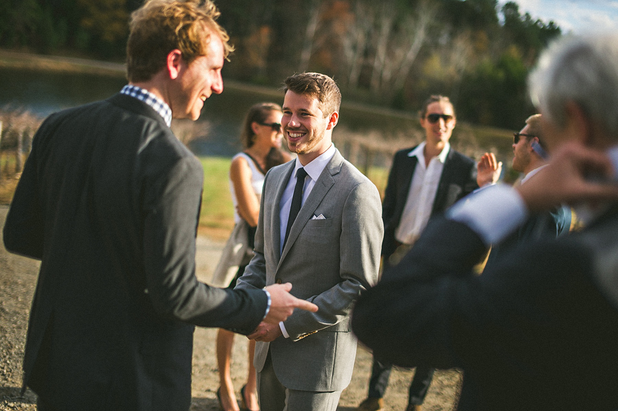 groom walking to ceremony