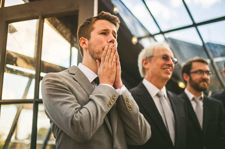 groom sees bride for the first time