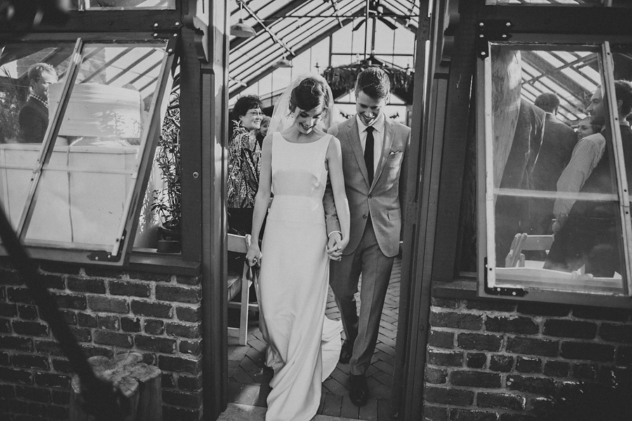luke and julia leaving their wedding ceremony