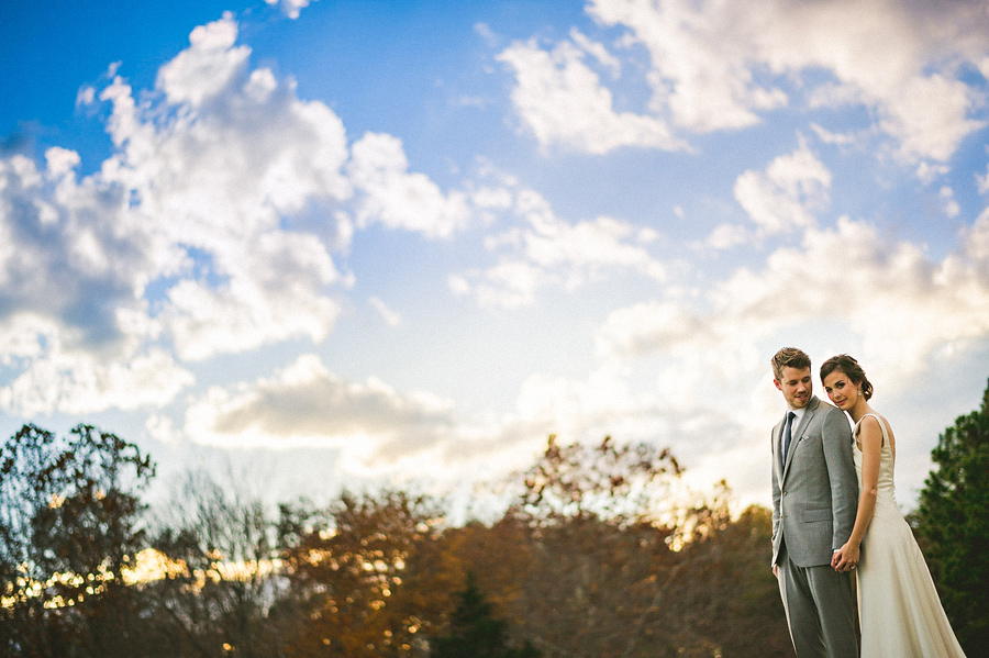 awesome clouds with bridal portrait