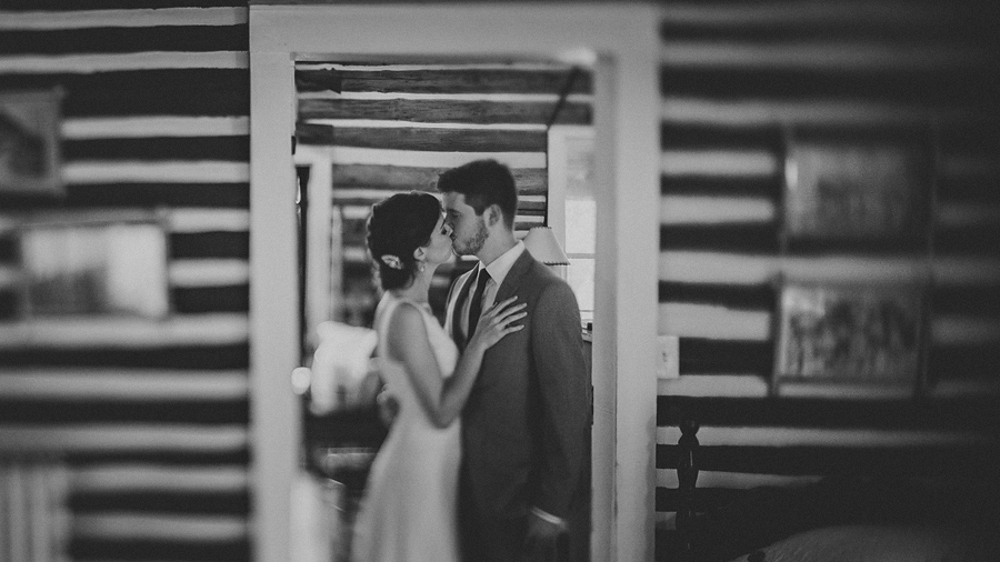 bride and groom indoors